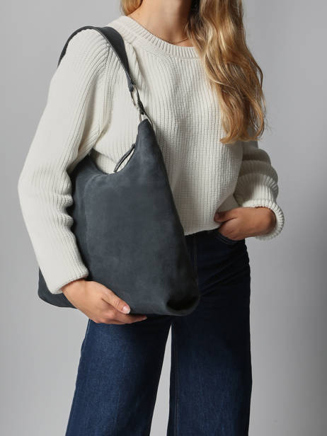 Schoudertas Leather Leder Biba Zwart leather JAP2L ander zicht 1